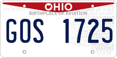 OH license plate GOS1725