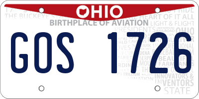 OH license plate GOS1726