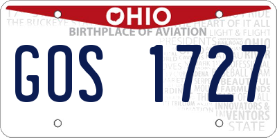 OH license plate GOS1727