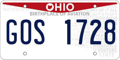 OH license plate GOS1728