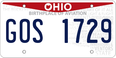 OH license plate GOS1729