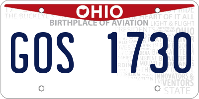 OH license plate GOS1730