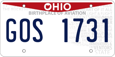 OH license plate GOS1731