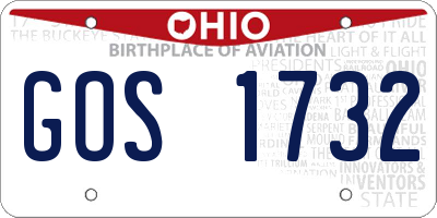 OH license plate GOS1732