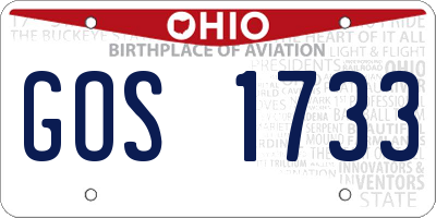 OH license plate GOS1733