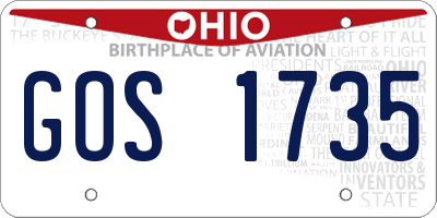 OH license plate GOS1735