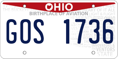 OH license plate GOS1736