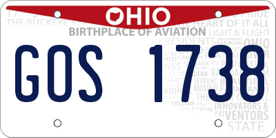 OH license plate GOS1738