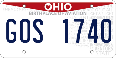 OH license plate GOS1740