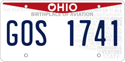 OH license plate GOS1741