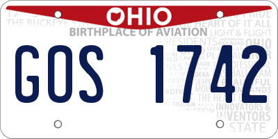 OH license plate GOS1742