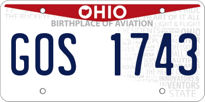OH license plate GOS1743