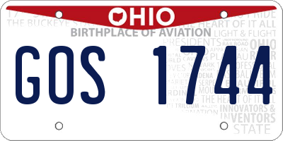 OH license plate GOS1744