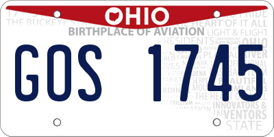 OH license plate GOS1745