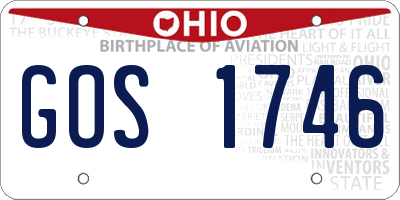 OH license plate GOS1746