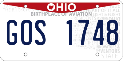OH license plate GOS1748