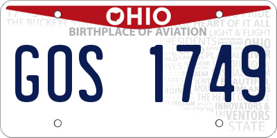 OH license plate GOS1749