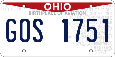 OH license plate GOS1751