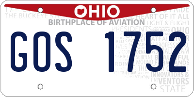 OH license plate GOS1752