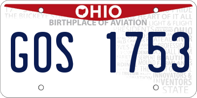 OH license plate GOS1753