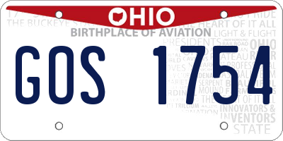 OH license plate GOS1754