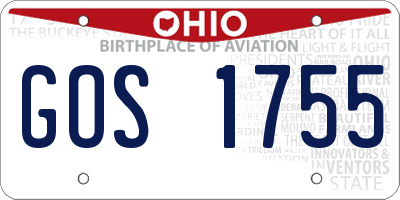 OH license plate GOS1755