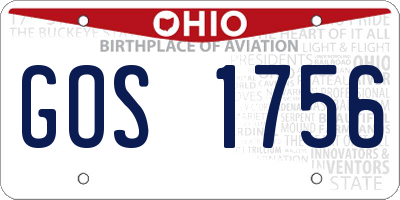 OH license plate GOS1756