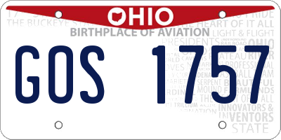 OH license plate GOS1757