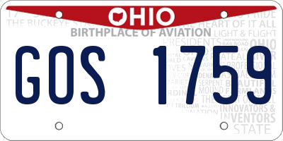 OH license plate GOS1759