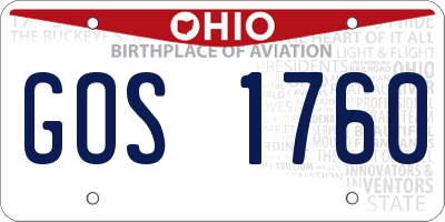 OH license plate GOS1760