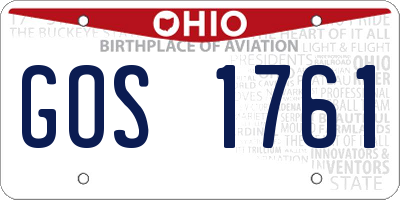 OH license plate GOS1761