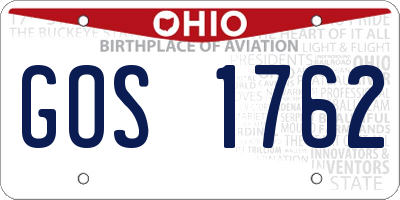 OH license plate GOS1762