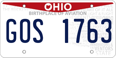 OH license plate GOS1763