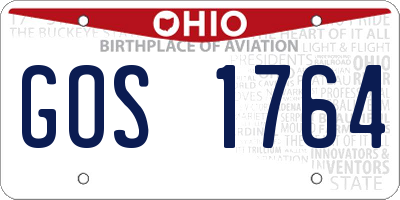 OH license plate GOS1764