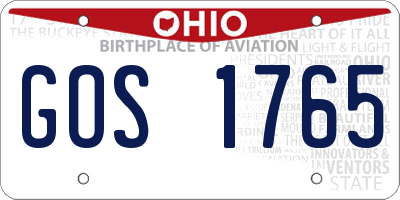 OH license plate GOS1765