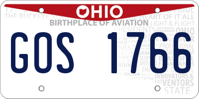 OH license plate GOS1766