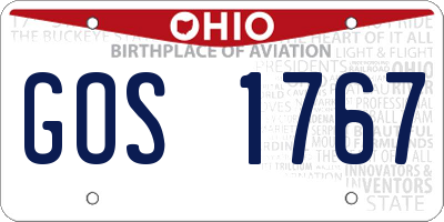 OH license plate GOS1767