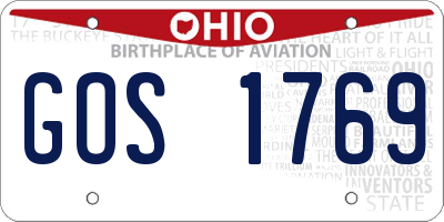 OH license plate GOS1769