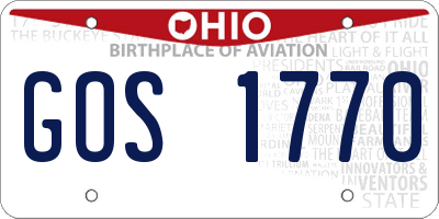 OH license plate GOS1770