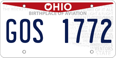OH license plate GOS1772