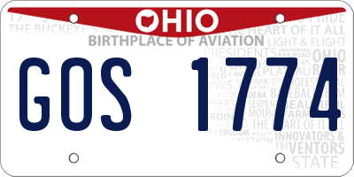 OH license plate GOS1774