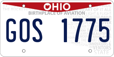 OH license plate GOS1775