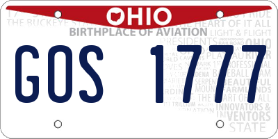 OH license plate GOS1777