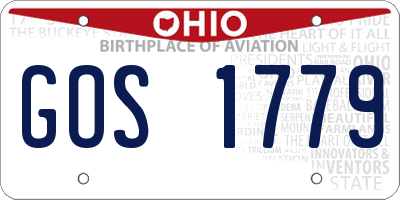 OH license plate GOS1779