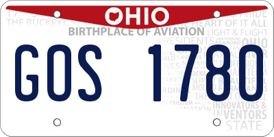 OH license plate GOS1780