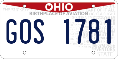 OH license plate GOS1781