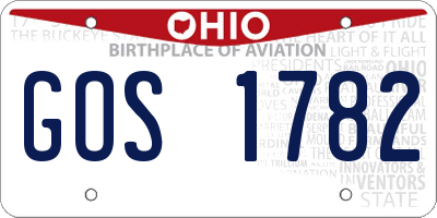 OH license plate GOS1782
