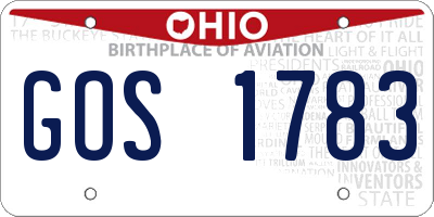 OH license plate GOS1783