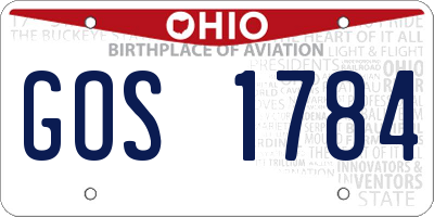 OH license plate GOS1784