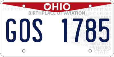 OH license plate GOS1785